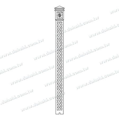 Diagram: Kvadratni stebriček iz nerjavečega jekla - kiparska obdelava