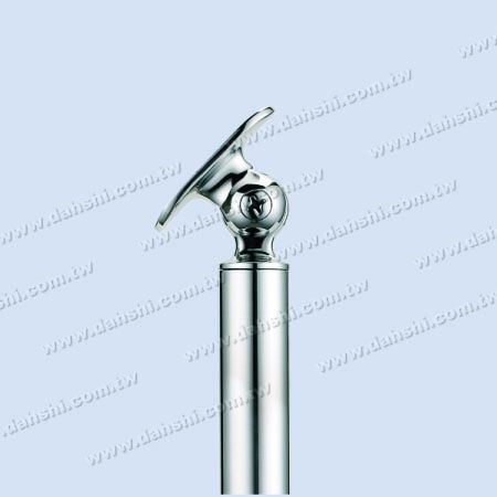 S.S. Round Tube Perp. Post Adj. Conn. Support Radiused Int. - Stainless Steel Round Tube Handrail Perpendicular Post Adjustable Connector Support Radiused Internal Fit for 19mm Use