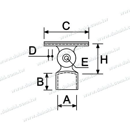 Dimension : Support de connecteur réglable de poteau perpendiculaire de main courante en tube rond en acier inoxydable avec ajustement externe arrondi pour une utilisation de 19 mm