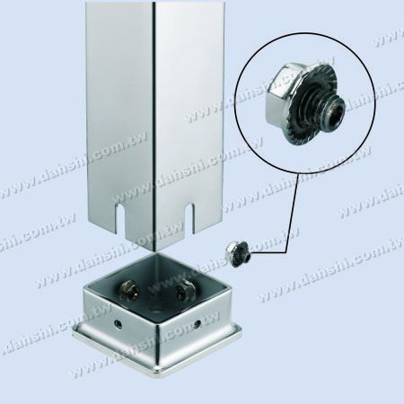 S.S. Square Post Base - Screw Invisible - Stainless Steel Square Post Base - Screw Invisible