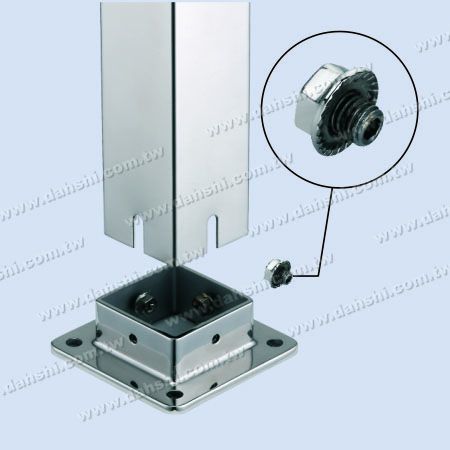 S.S. Square Post Base - Screw Expose - Stainless Steel Square Post Base - Screw Expose