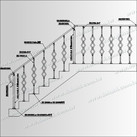 不锈钢栏杆组合式花管 - 不锈钢栏杆组合式花管示意图