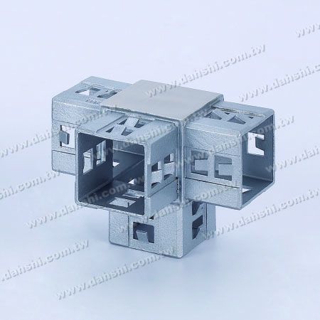 Dimension：Stainless Steel Square Tube Internal 90degree T Connector 4 Way Out - Exit spring design- welding free/ glue applicable