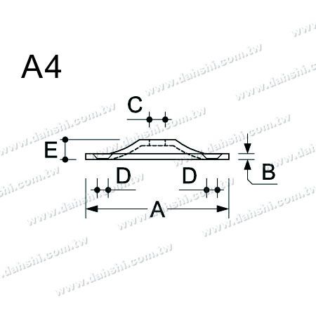 Dimensione: Base quadrata in acciaio inossidabile per supporto corrimano tubolare