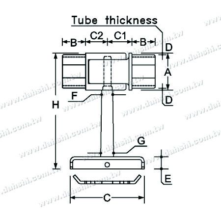 Dimensão: Suporte invisível de parafuso - Decoração de varanda ou interior, suporte de conexão de corrimão de tubo quadrado - Ângulo ajustável