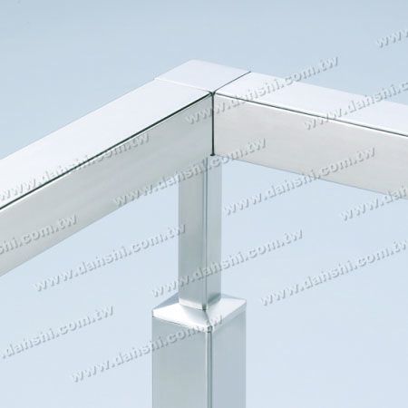 不锈钢方管扶手与立柱平台90度转角接头 - 不锈钢方管扶手与立柱平台90度转角接头