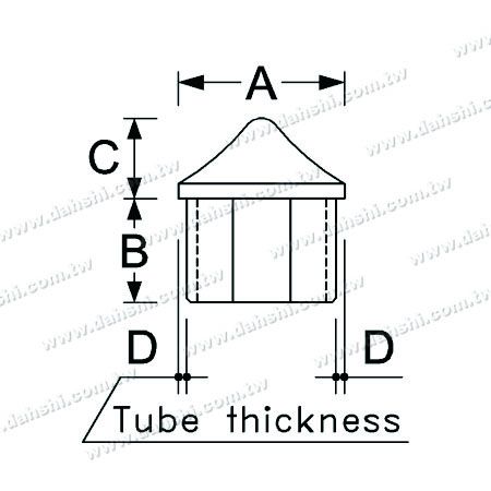 Размер: Заглушка для верхнего конца шпиля из нержавеющей стали квадратной трубы