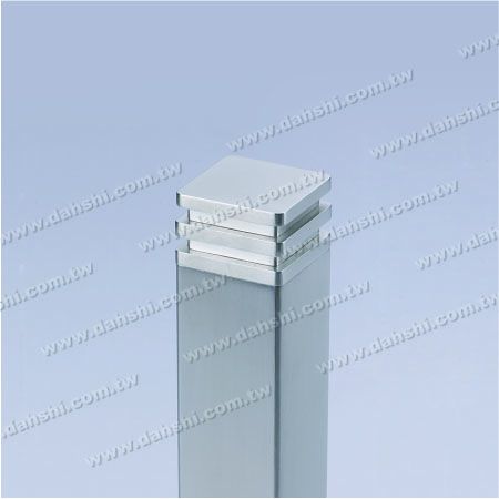 Tappo terminale piatto per tubo quadrato in acciaio inossidabile - 3 strati - Tappo terminale piatto in acciaio inossidabile per tubo quadrato - 3 strati