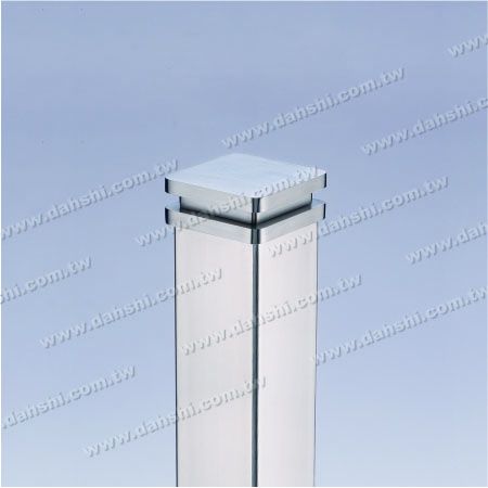 S.S. Square Tube Flat Top End Cap Wide Exit - 2 Layers - Stainless Steel Square Tube Flat Top End Cap Wide Exit - 2 Layers