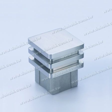 S.S. Square Tube Flat Top End Cap Wide Exit - 3 Layers - Stainless Steel Square Tube Flat Top End Cap Wide Exit - 3 Layers