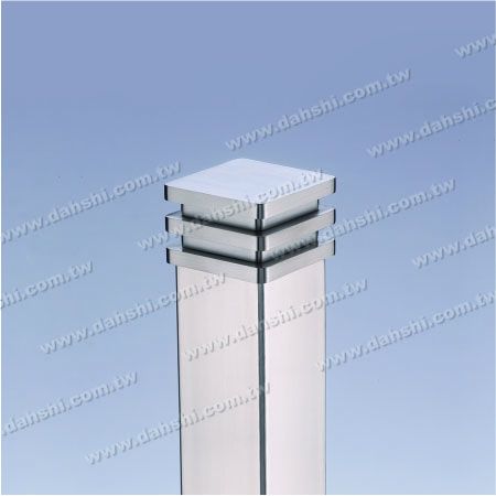 S.S. Square Tube Flat Top End Cap Wide Exit - 3 Layers - Stainless Steel Square Tube Flat Top End Cap Wide Exit - 3 Layers