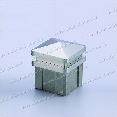 S.S. Square Tube Spire Top End Cap - 2 Layers - Stainless Steel Square Tube Spire Top End Cap - 2 Layers