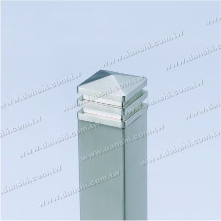 S.S. Square Tube Spire Top End Cap - 3 Layers - Stainless Steel Square Tube Spire Top End Cap - 3 Layers