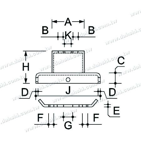 Boyut: Paslanmaz Çelik Kare Boru Korkuluk Desteği Orta - Vida Görünmez