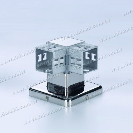 Stainless Steel Square Tube Handrail Support Corner - Screw Invisible - Exit spring design- welding free/ glue applicable