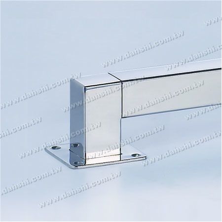 S.S. Square Tube Handrail Support Side End - Stainless Steel Square Tube Handrail Support Side End - Screw Expose