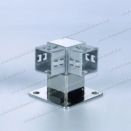 پشتیبانی گوشه نرده لوله مربع استیل ضد زنگ - پیچ نمایان - طراحی فنر خروجی - بدون جوش/ قابل استفاده با چسب