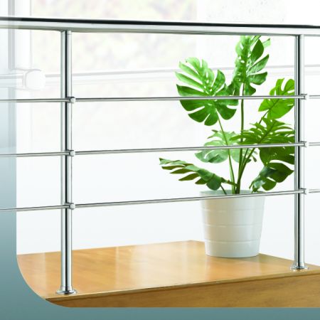 أعمدة السياج - أعمدة أنبوبية دائرية من الفولاذ المقاوم للصدأ مع ملحقات الاتصال 38.1 مع مخطط الدرابزين بقطر 50.8 - SS:2020378A أعمدة السياج - أعمدة أنبوبية دائرية من الفولاذ المقاوم للصدأ مع ملحقات الاتصال 38.1 مع مخطط الدرابزين بقطر 50.8 - SS:2020378A