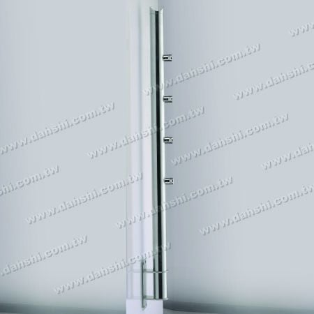 Wall-Mounted Railing Posts - Stainless Steel Round Tube Wall-Mounted Column with Joint Accessories