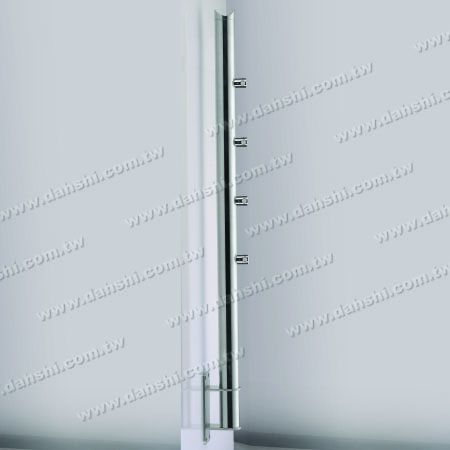 Wall-Mounted Railing Posts - Stainless Steel Round Tube Wall-Mounted Column with Joint Accessories