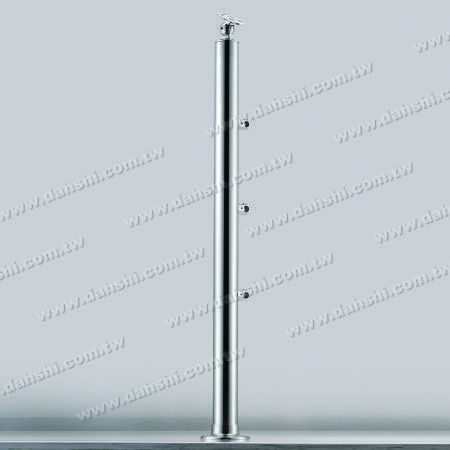 Round tube Column with Joint Accessories - Stainless Steel Railing Posts