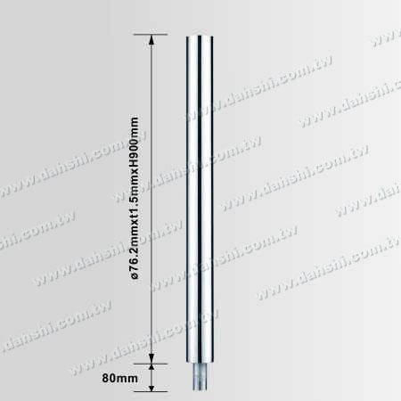 Dimension：Stainless Steel Round Post 3" Plain Surface