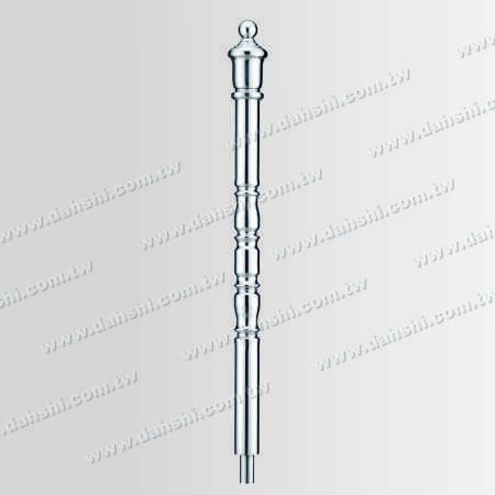 S.S. 2 1/2" Round Post - Stainless Steel Round Post 2 1/2" Decorating Post Body with Crown Shape Top