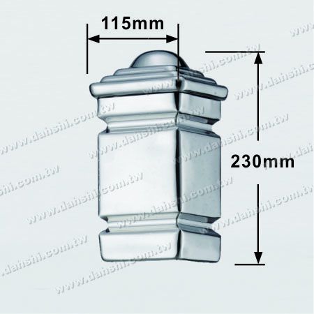ابعاد: سر پست چهارچوب استیل ضد زنگ سطح صاف
