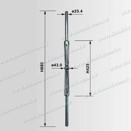 Размер: Стойки балюстрады из нержавеющей стали экструзии - трубчатые
