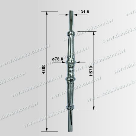 Размер: Стойки балюстрады из нержавеющей стали экструзии - трубчатые