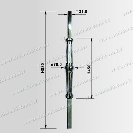Размер: Стойки балюстрады из нержавеющей стали экструзии - трубчатые