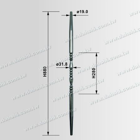 Размер: Стойки балюстрады из нержавеющей стали экструзии - трубчатые