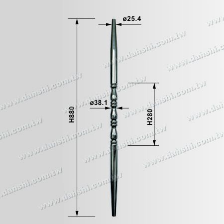 Размер: Стойки балюстрады из нержавеющей стали экструзии - трубчатые