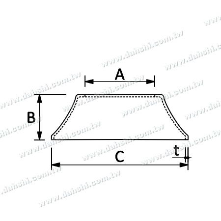尺寸图:不锈钢圆管底盖