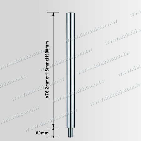 Dimension：Stainless Steel Round Post 2 1/2" Plain Surface