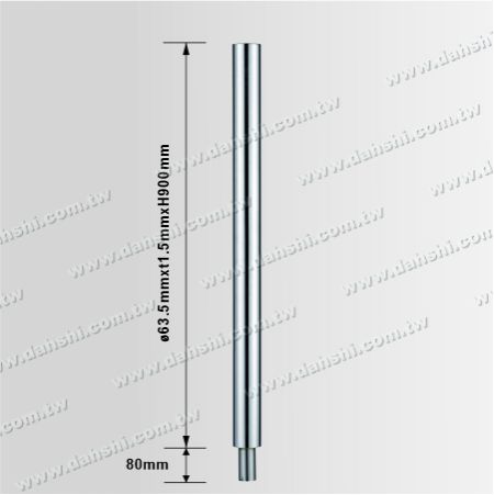 寸法:ステンレススチールラウンドポスト2 1/2"平滑な表面