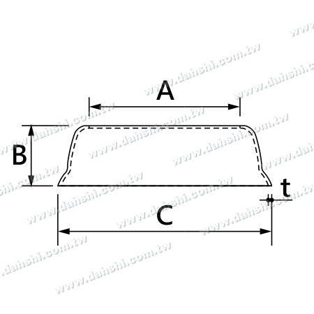 ابعاد: پلاک پایه گرد استیل ضد زنگ برای 3"