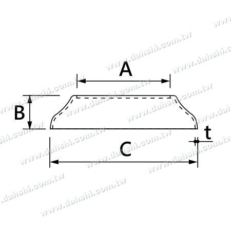 ابعاد: پلاک پایه گرد استیل برای 2 1/2"