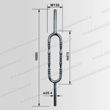 Dimenzija: Stebri iz nerjavečega jekla v ekstruzijski obliki - cevasti