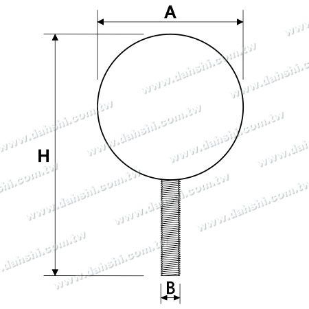 Spécifications et dimensions Boule en acier inoxydable avec vis