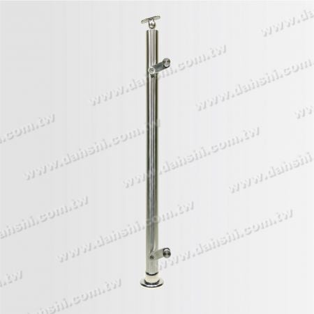 Unilateral staircase glass clamping column with base