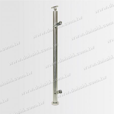 Unilateral staircase glass clamping column with base