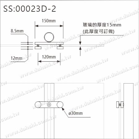 Dimensão do clipe de vidro