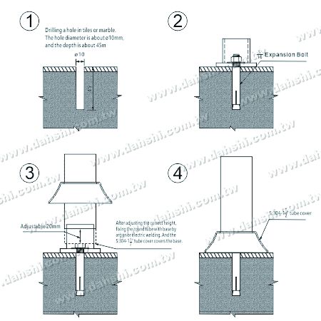 تركيب الرسم البياني: قاعدة من الفولاذ المقاوم للصدأ - النوع الاقتصادي