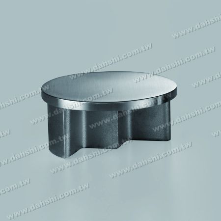 Channel Round Tube Flat Top End Cap - Stainless Steel Fluted Round Pipe Flat Top End Cap - Satin