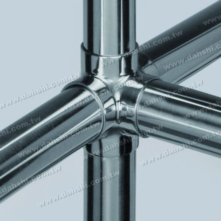 Unión de 5 vías - Conector externo de tubo redondo de acero inoxidable de 5 vías