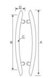 Stainess Steel shower handle to suit your shower enclosures - ASP155. Handles& knobs (ASP155)