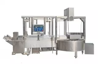 Máquina freidora tipo L (con sistema de elevación) - Máquina de freír continua para tempura/albóndigas de carne/albóndigas de pescado