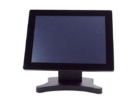 15-Zoll-lüfterloser-Touch-Panel-PC mit Intel-Atom-CPU und Metall-Tischständer