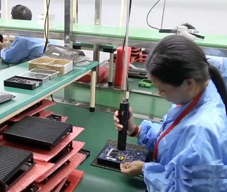 Motherboard assembly in the production line